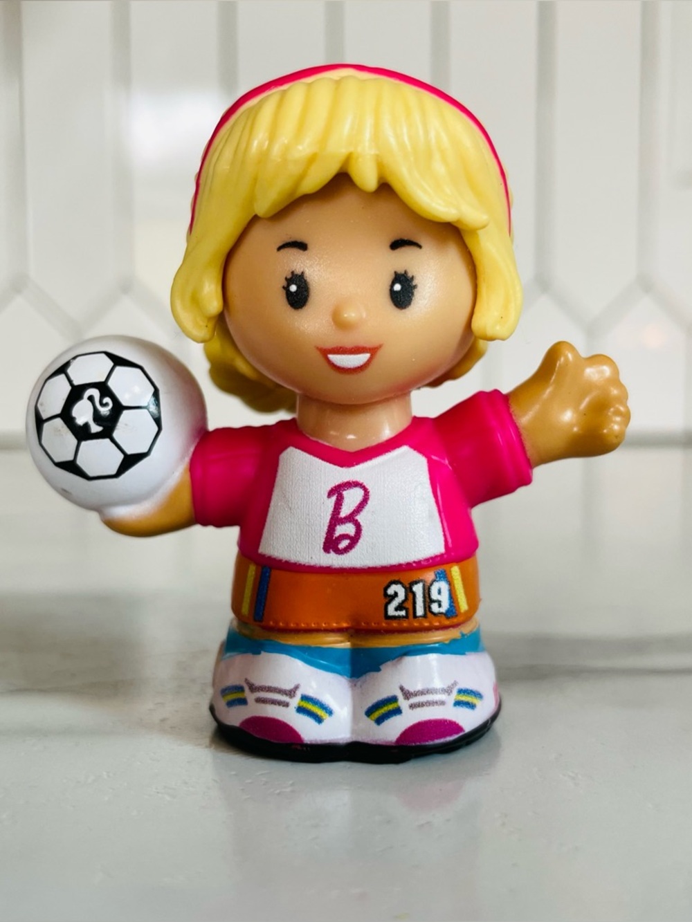 Fisher Price Little People “Barbie You Can Be Anything” Soccer Player Figure
